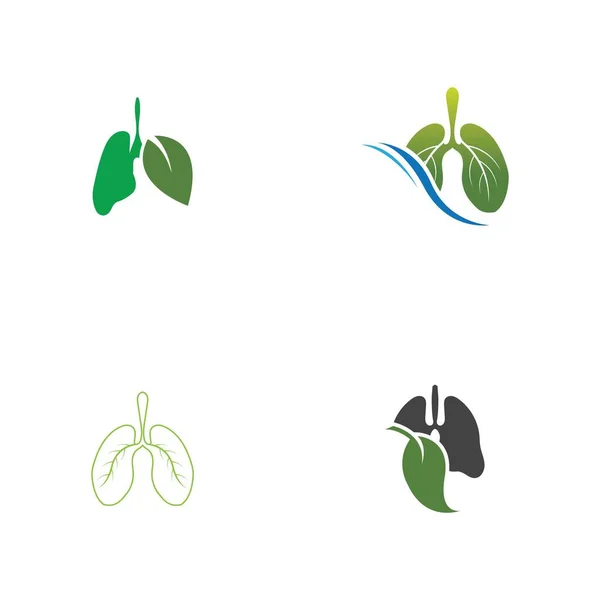 Grüne Lungen Vektor Logo Illustration Design Vorlage Dieses Logo Mit — Stockvektor