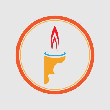 Mum ışığı logosu çizim şablonu