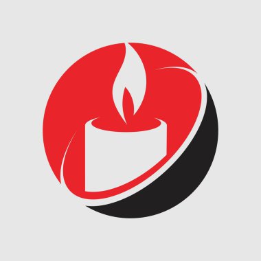 Bir mum alevinin soyut bir resmini içeren vektör logosu.