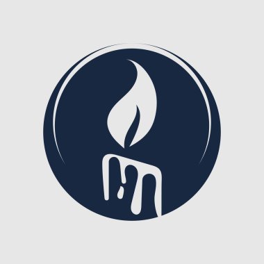 Bir mum alevinin soyut bir resmini içeren vektör logosu.