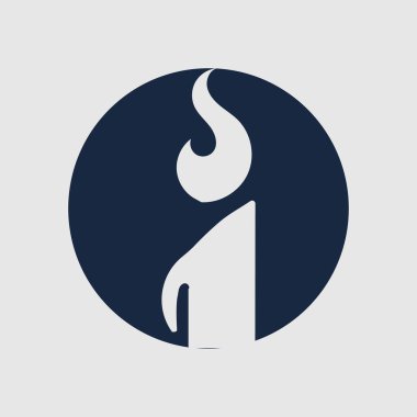 Bir mum alevinin soyut bir resmini içeren vektör logosu.