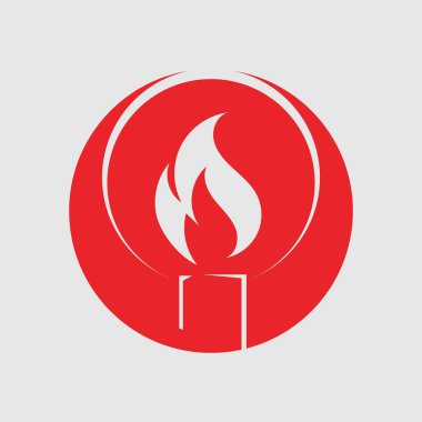 Bir mum alevinin soyut bir resmini içeren vektör logosu.