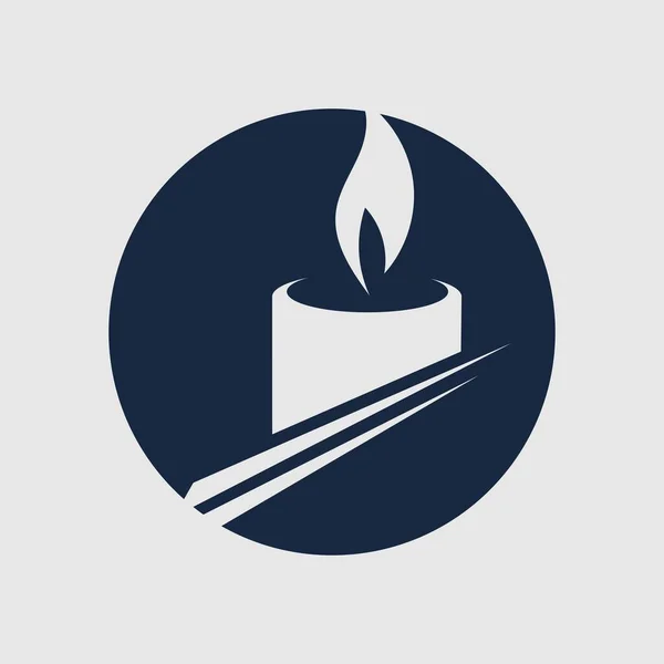 Vektor Logo Auf Dem Ein Abstraktes Bild Einer Kerzenflamme Abgebildet — Stockvektor