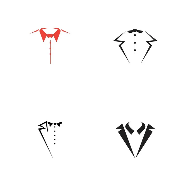Set Tuxedo Logo Template Vector Icon Illustration Design Vector — Stockvektor