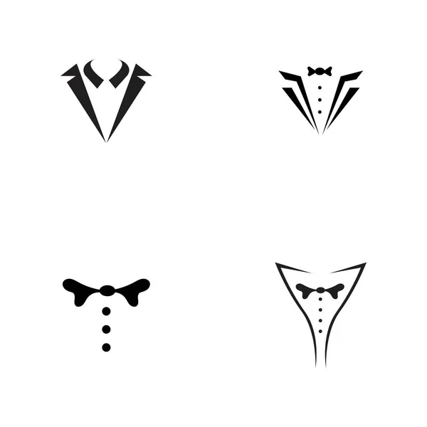 Set Tuxedo Logo Template Vector Icon Illustration Design Vector — Stock Vector