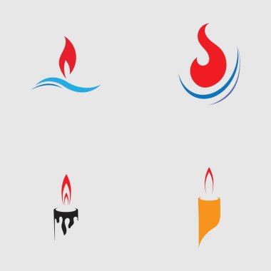 Mum ışığı simgesi logo tasarım şablonu seti
