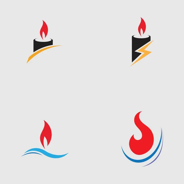 Set Candle Light Icon Logo Design Vector Template — Vetor de Stock