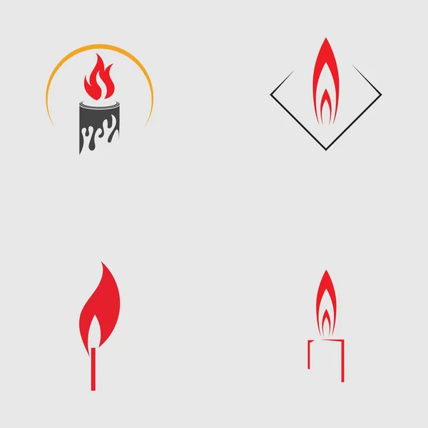 Набір Свічок Світла Значок Дизайну Логотипу Векторний Шаблон — стоковий вектор