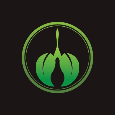 Siyah arkaplanda Yeşil Akciğerler vektör logo şablonu