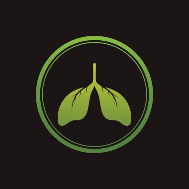 Siyah arkaplanda Yeşil Akciğerler vektör logo şablonu