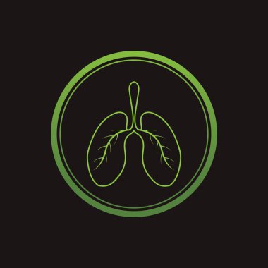 Siyah arkaplanda Yeşil Akciğerler vektör logo şablonu