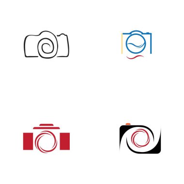 kamera fotoğrafçılık logosu tasarım şablonu
