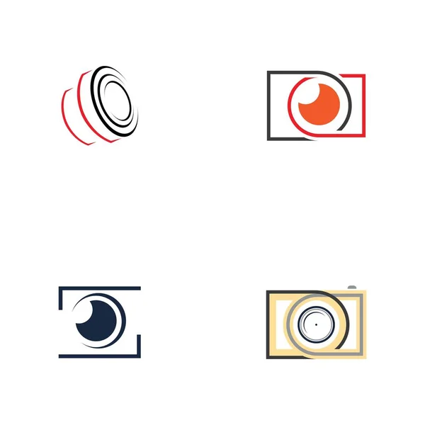 Camera Photography Logo Set Design Template —  Vetores de Stock