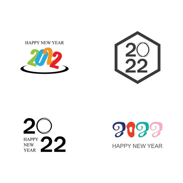 Happy New Year 2022 Vector Set Illustration Design Template — стоковый вектор