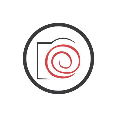 yaratıcı kamera fotoğraf logosu vektör tasarım şablonu