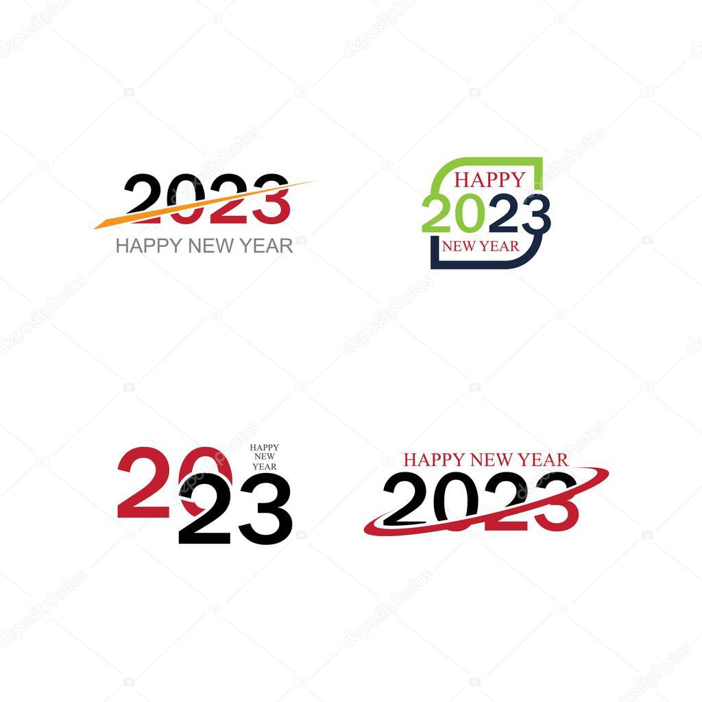 happy new year 2023 vector set illustration design template