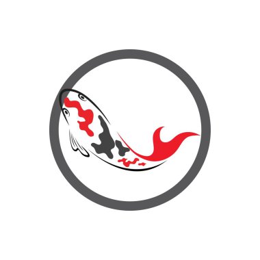 Koi balığı logosu tasarım şablonu