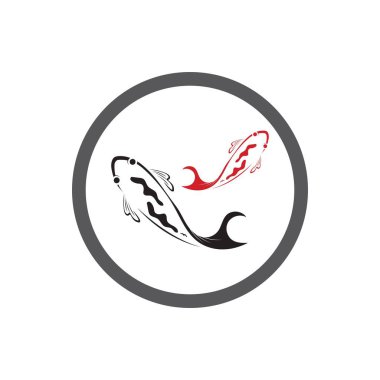 Koi balığı logosu tasarım şablonu