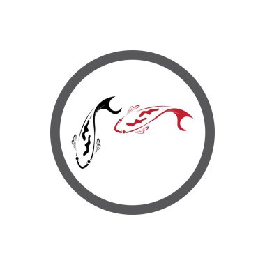 Koi balığı logosu tasarım şablonu