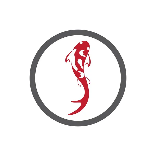 Koï Poisson Logo Illustration Modèle Conception — Image vectorielle