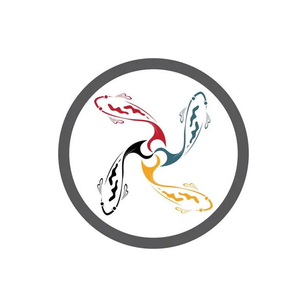 Koi Fish Logo Illustration Design Template — Stock Vector