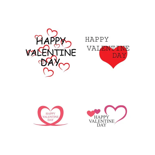 Set Valentines Day Design Sign Vector Illustration Template — Stockvektor