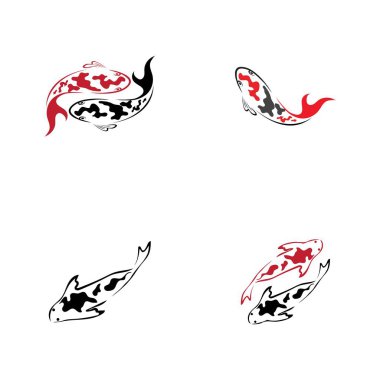 Koi balığının logo tasarımı konsepti