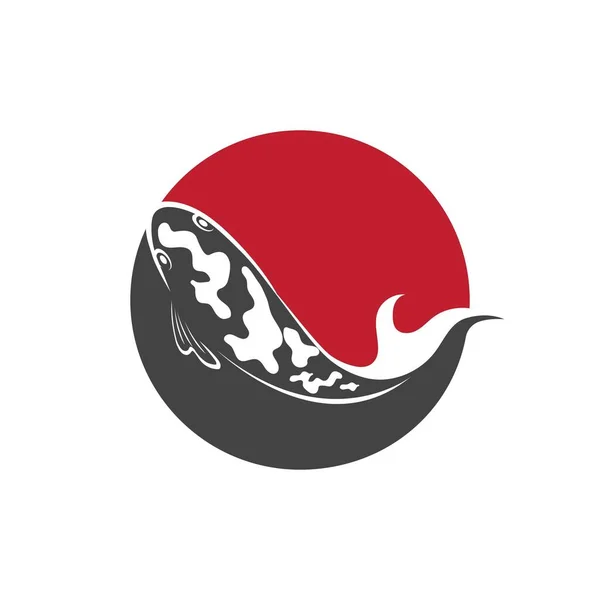 Logo Design Concept Koi Fish — ストックベクタ