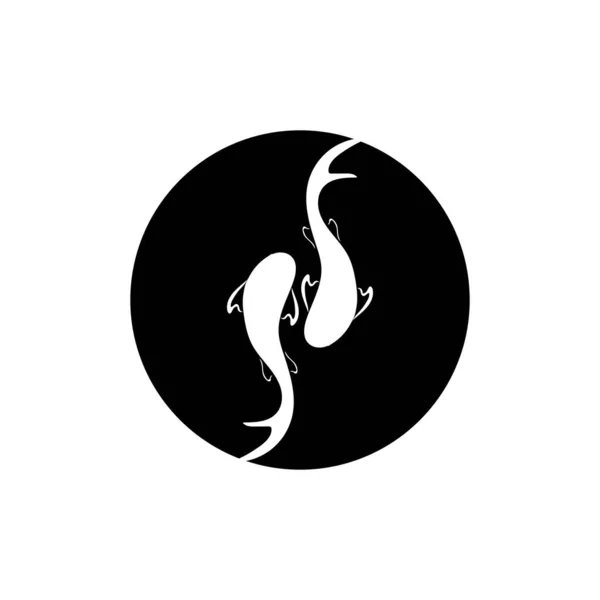 Concepto Diseño Del Logotipo Peces Koi — Vector de stock