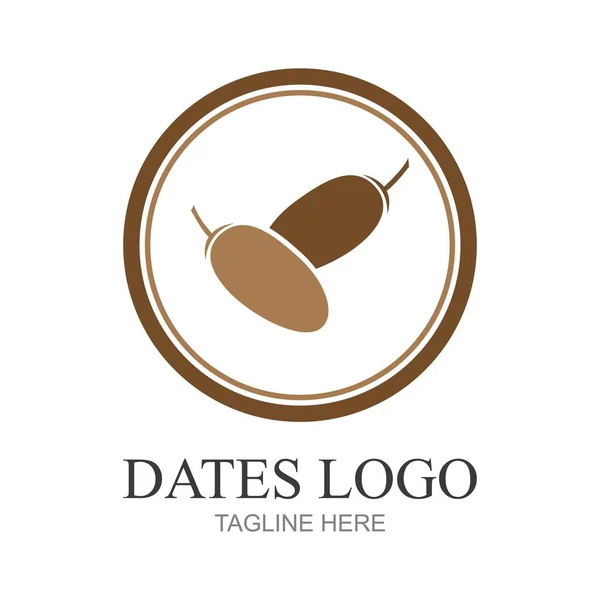Dates Fruit Logo Designs Arabian Fruit Logo Template — Stock Vector