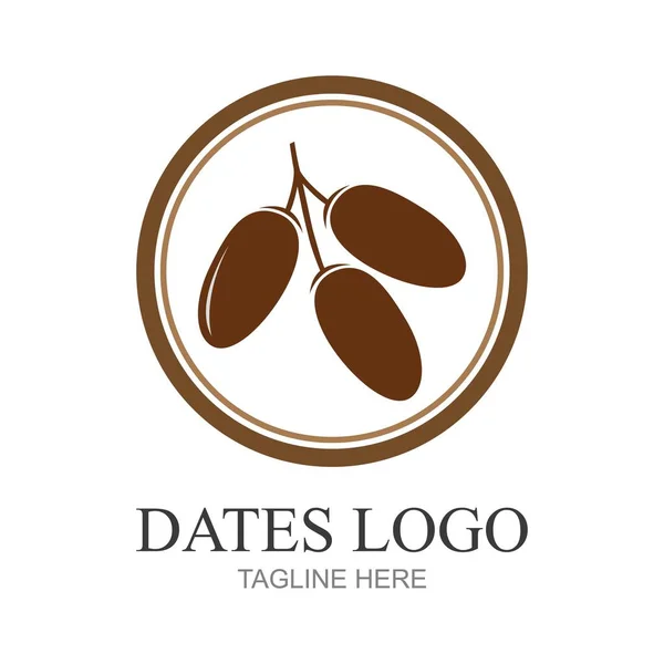 Dates Fruit Логотип Дизайн Arabian Fruit Логотип Шаблон — стоковий вектор
