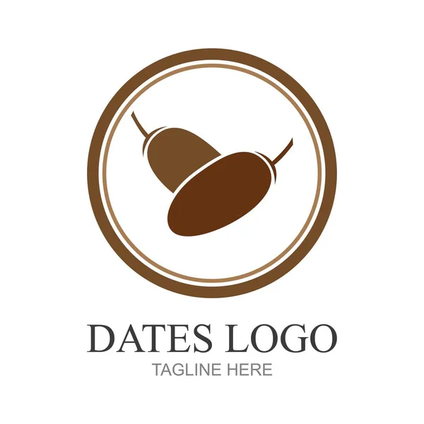 Dates Fruit Logo Designs Arabian Fruit Logo Template — Stock Vector