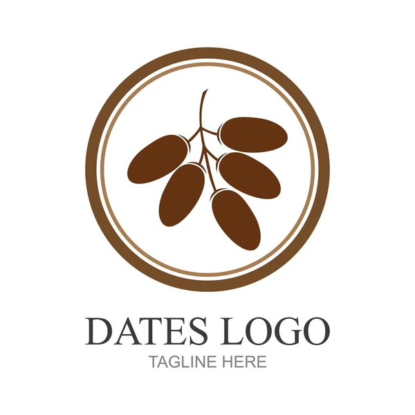 Datas Design Logotipo Frutas Arabian Fruit Logo Template — Vetor de Stock