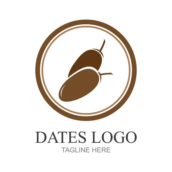 Dates Fruit Logo Designs Arabian Fruit Logo Template — Stock Vector