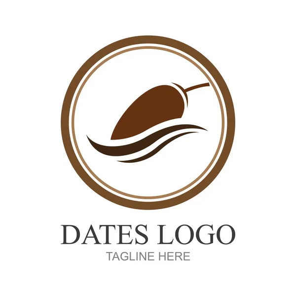 Ημερομηνίες Σχεδιασμός Λογότυπου Φρούτων Arabian Fruit Πρότυπο Λογότυπο — Διανυσματικό Αρχείο