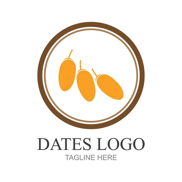 Datas Design Logotipo Frutas Arabian Fruit Logo Template — Vetor de Stock