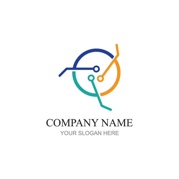 Tecnologia Logo Design Vector — Vetor de Stock