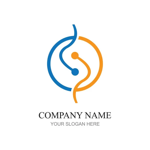 Tecnologia Logo Design Vector — Vetor de Stock