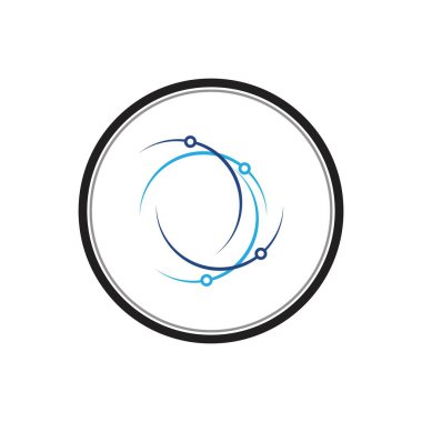 Modern teknoloji logo şablonu vektör çizimi