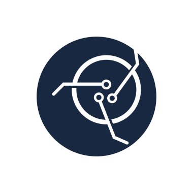 Teknoloji logosu vektör ikonu tasarımı