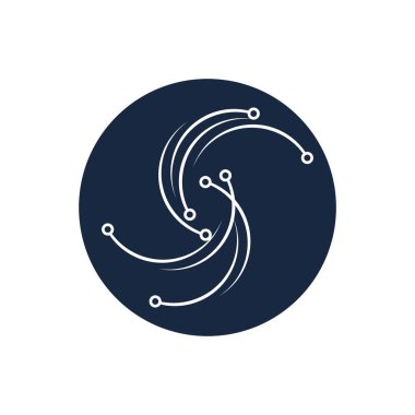 Teknoloji logosu vektör ikonu tasarımı