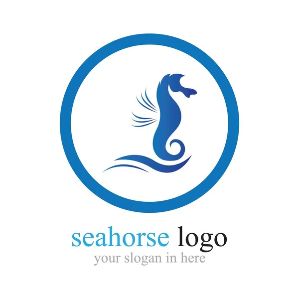 Sea Horse Logo Illustration Design Template — Stock Vector