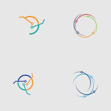 teknoloji logosu tasarım vektör seti