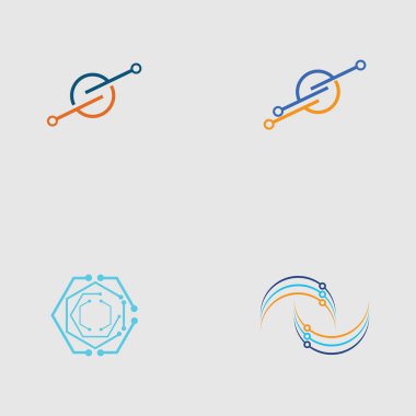 teknoloji logosu tasarım vektör seti