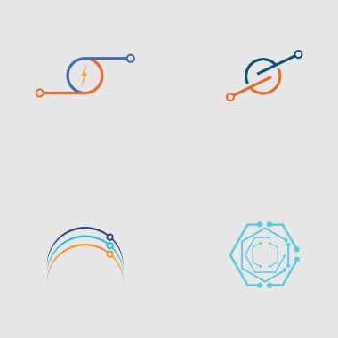 teknoloji logosu tasarım vektör seti