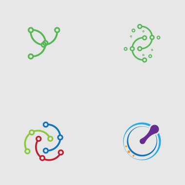 teknoloji logosu tasarım vektör seti