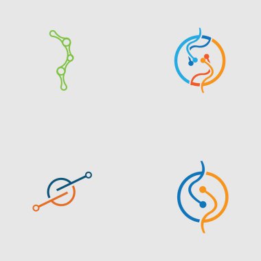 teknoloji logosu tasarım vektör seti