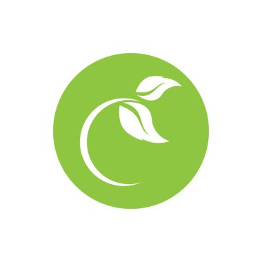 Yeşil yapraklı ekoloji doğa element vektörü