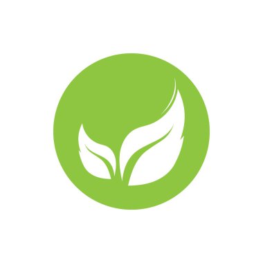 Yeşil yapraklı ekoloji doğa element vektörü