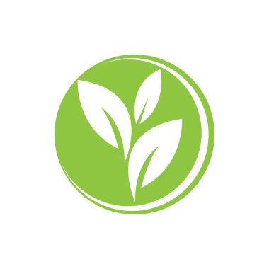 Yeşil yapraklı ekoloji doğa element vektörü